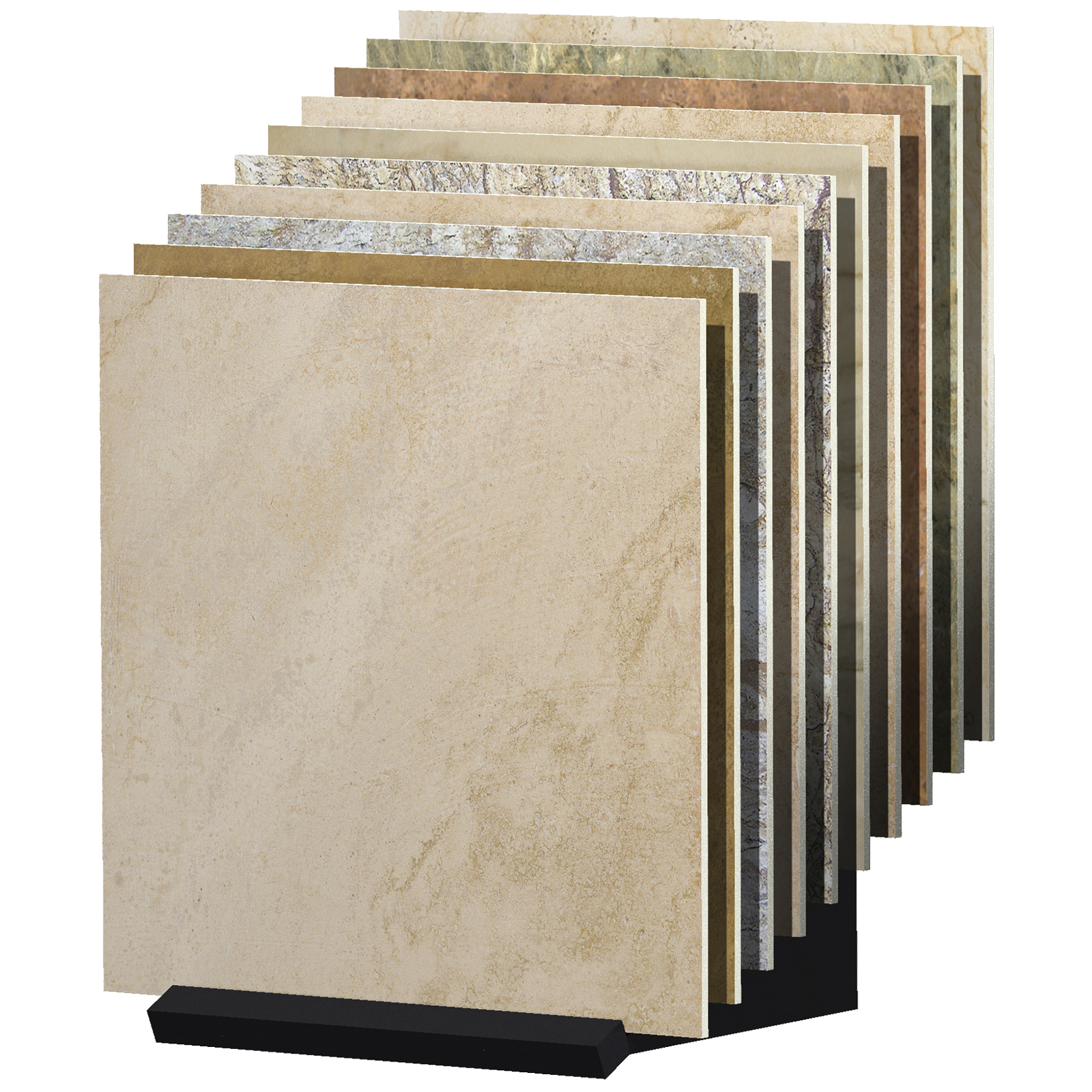 WB01 Wedge Stock Display Countertop Floor for Ceramic Tiles Quartz Stone Hardwood Planks Sample Displays