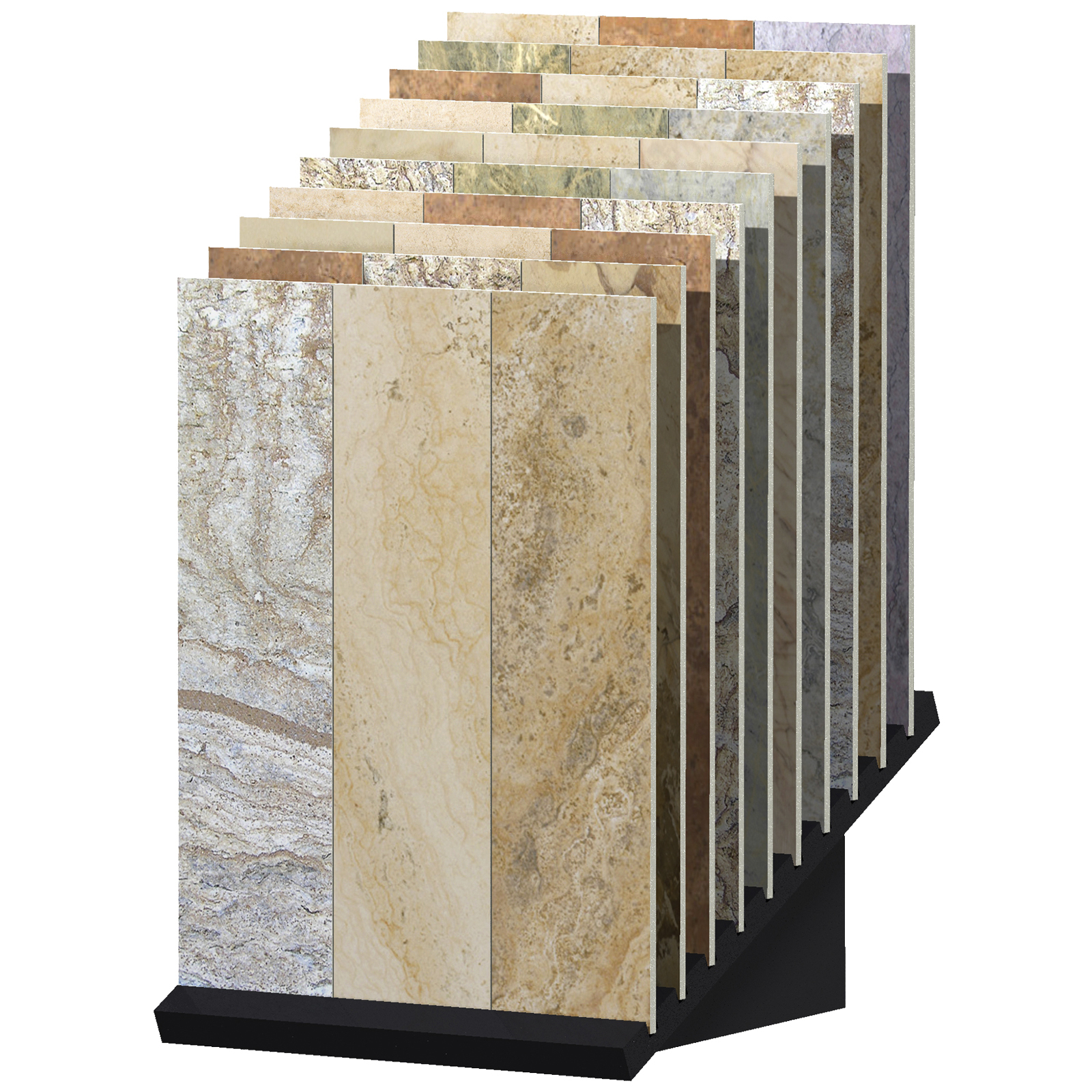 WB01 Flooring Showroom Wedge Stock Display Countertop Floor Ceramic Tile Quartz Stone Hardwood Plank Sample Displays