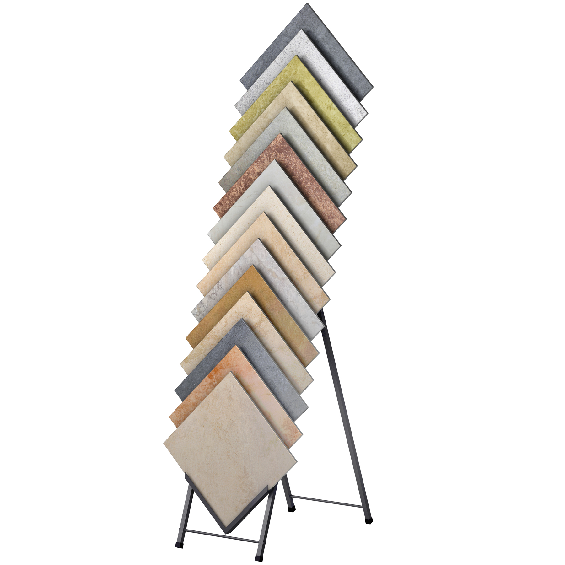 A15 Ceramic Tile Display folds easily durable steel frame