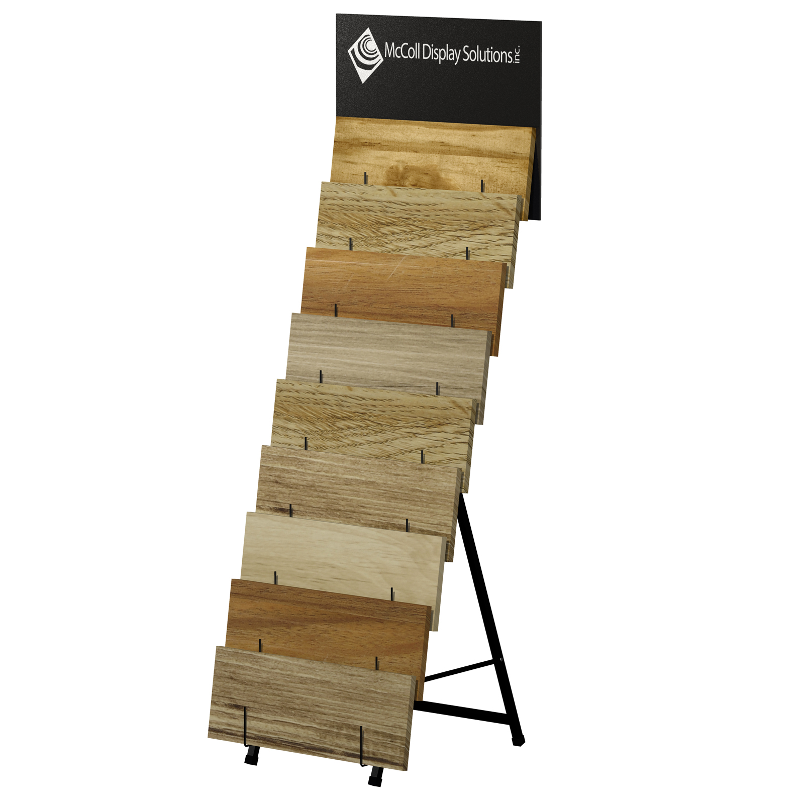 A99 Steel Frame Easel Display for Plank Hardwood and Laminate Samples Folds Easily for Tradeshow Use