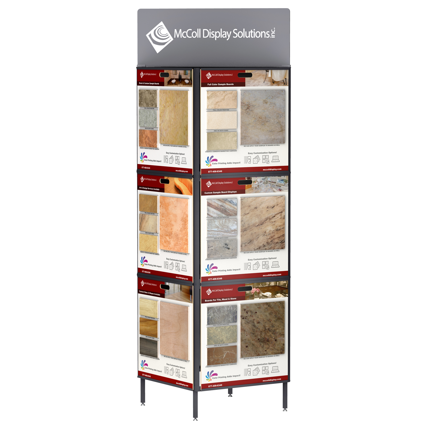 CD07 Steel Tower Sample Board Tile Stone Marble Hardwood System Showroom Displays McColl Display