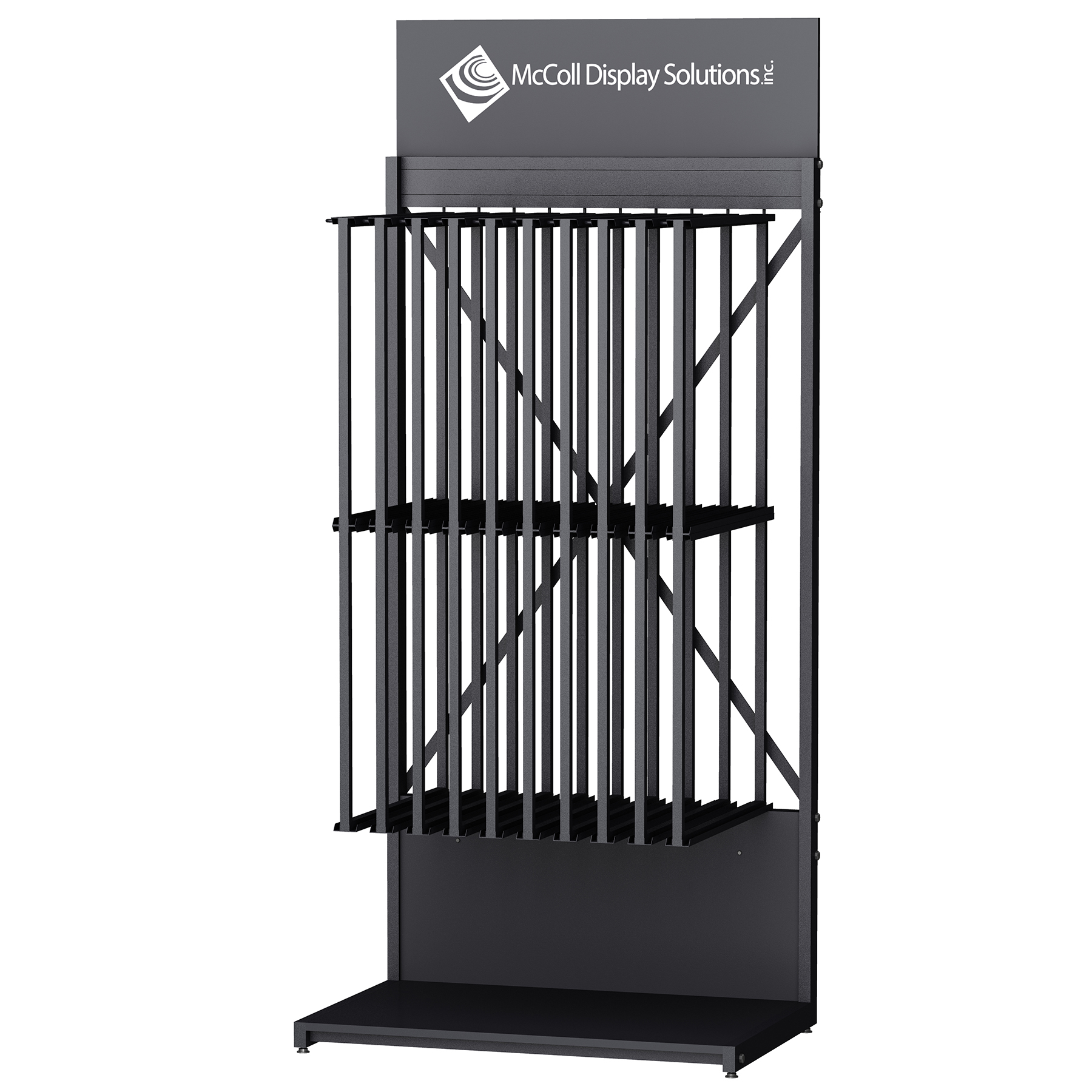 The CD09 Wing Rack Tower for Sample Boards or Tile Stone Marble Wood is built from Sturdy Steel With a Laminate Deck with Substrate and Optional Signage