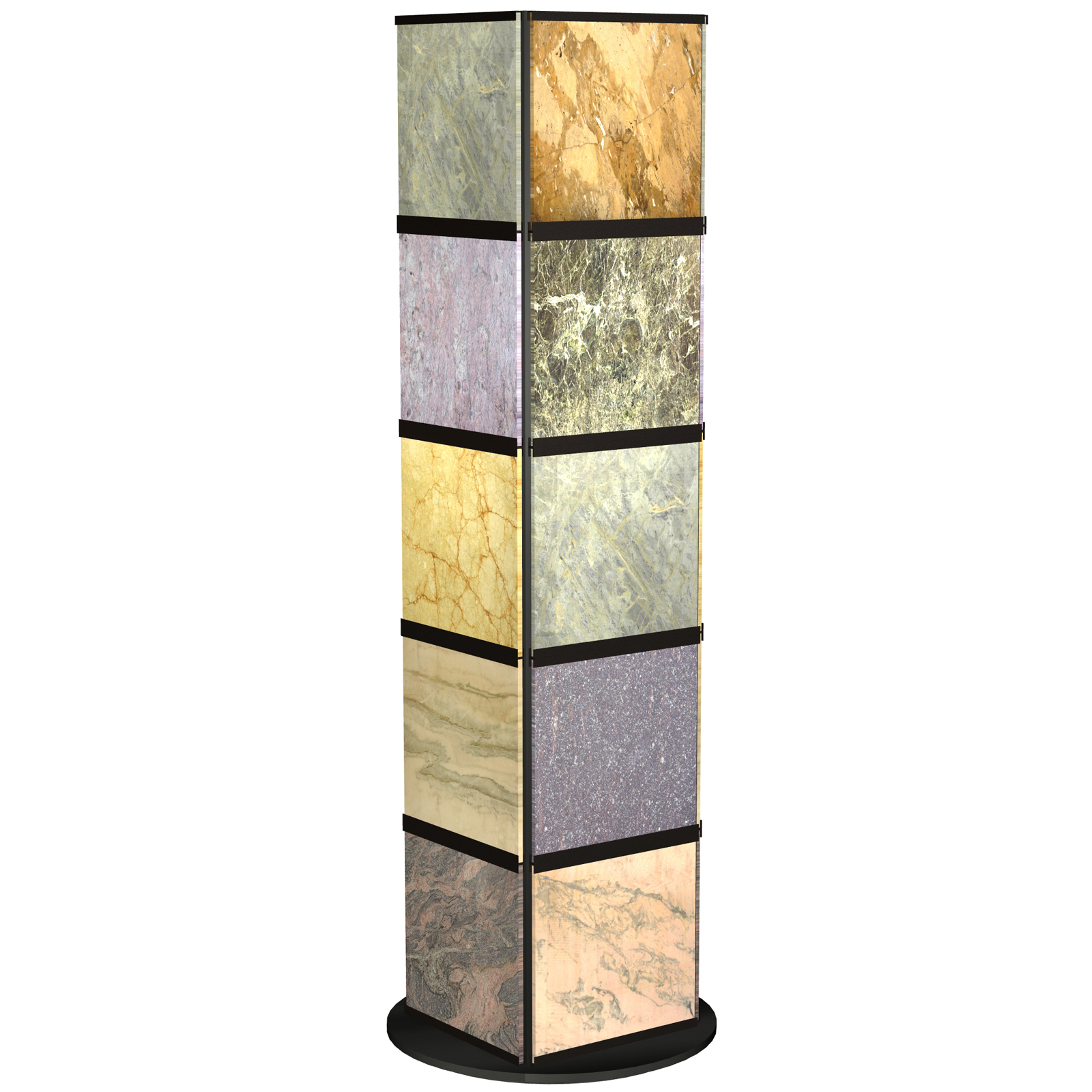CD10 Tower Showroom Samples Rotating Tile Ceramic Stone Marble Wood Showroom Displays McColl Display