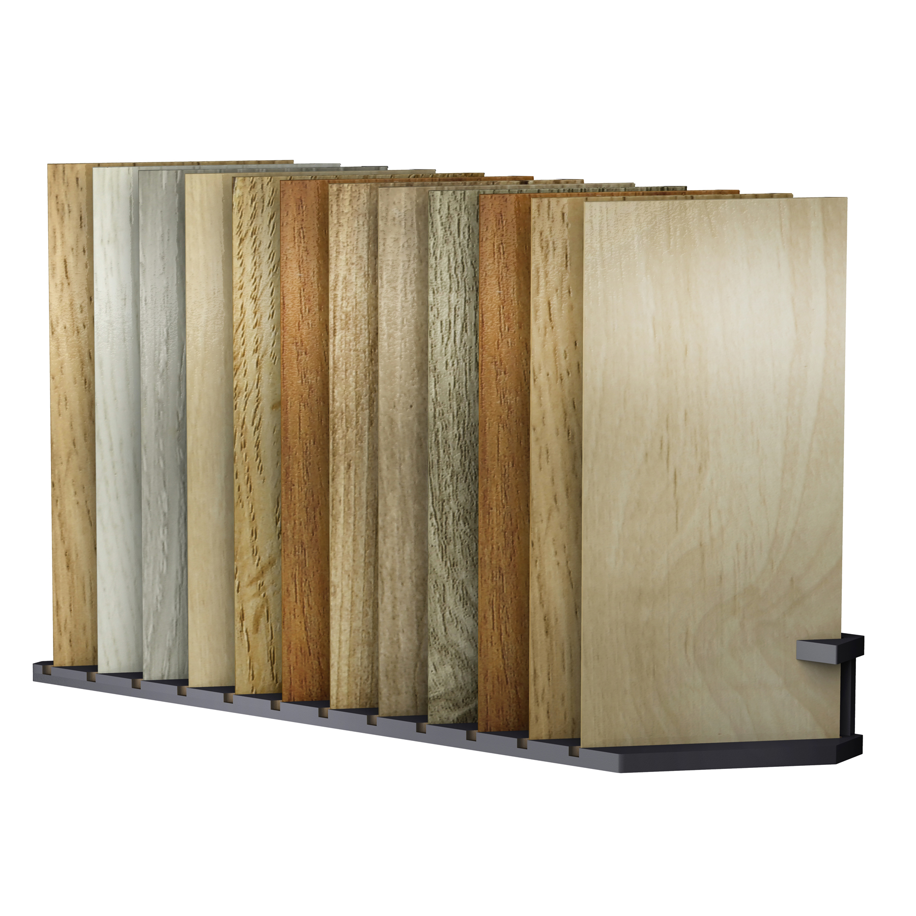 CD100 Floor Stand Display Has Slots for Hardwood Samples Holds Securely