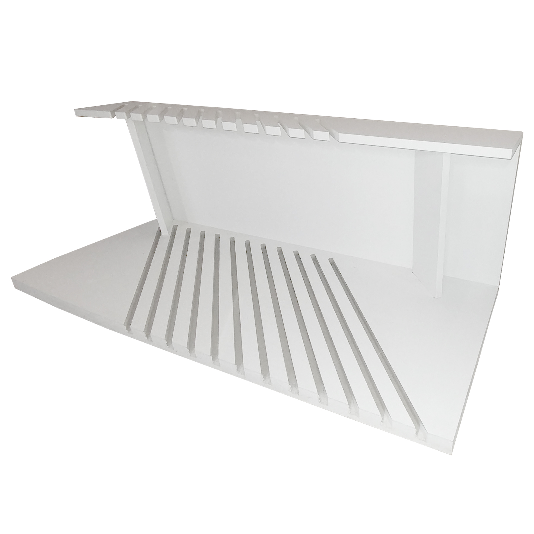 CD100 Slotted Floor Stand for Hardwood Samples with a Custom White Finish