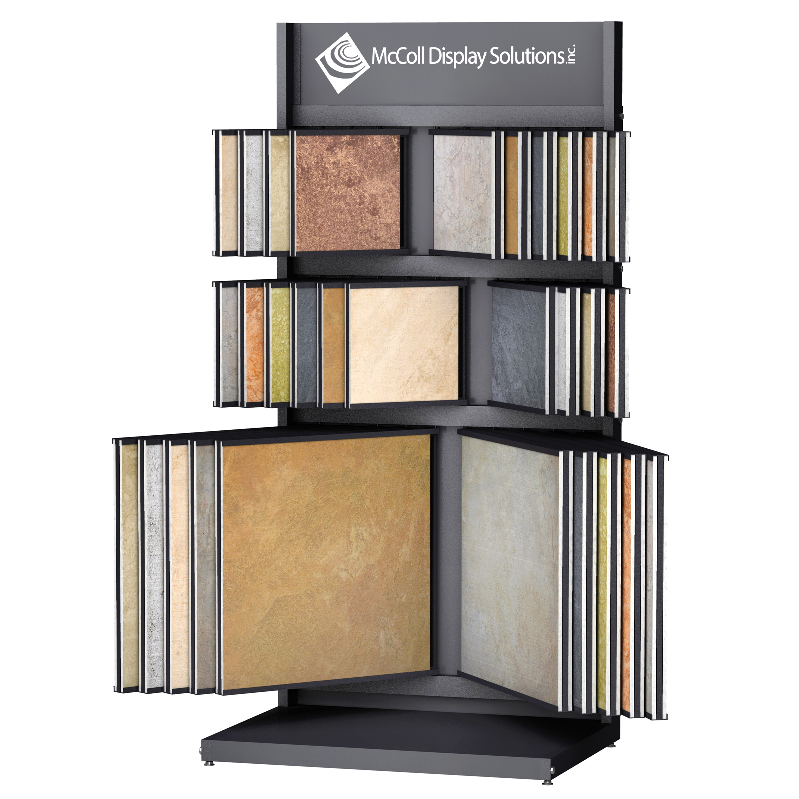 CD2010 Tower Wing Rack Ceramic Tile Stone Marble Quartz Channel System Showroom Display