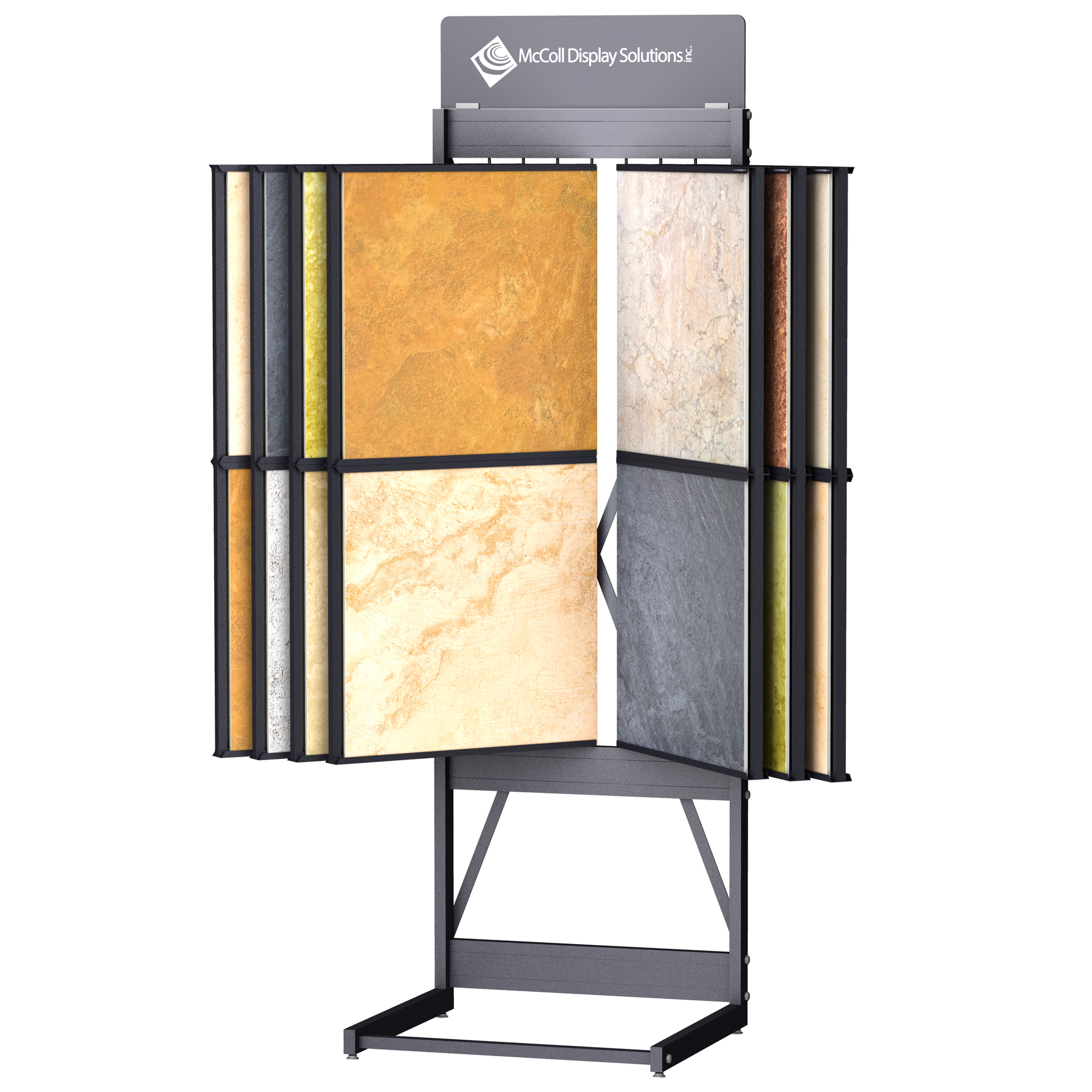CD246 Wing Rack Tower Stand Channel Sample Display System for Tile Stone Marble Quartz Granite and other Hard Surface Samples