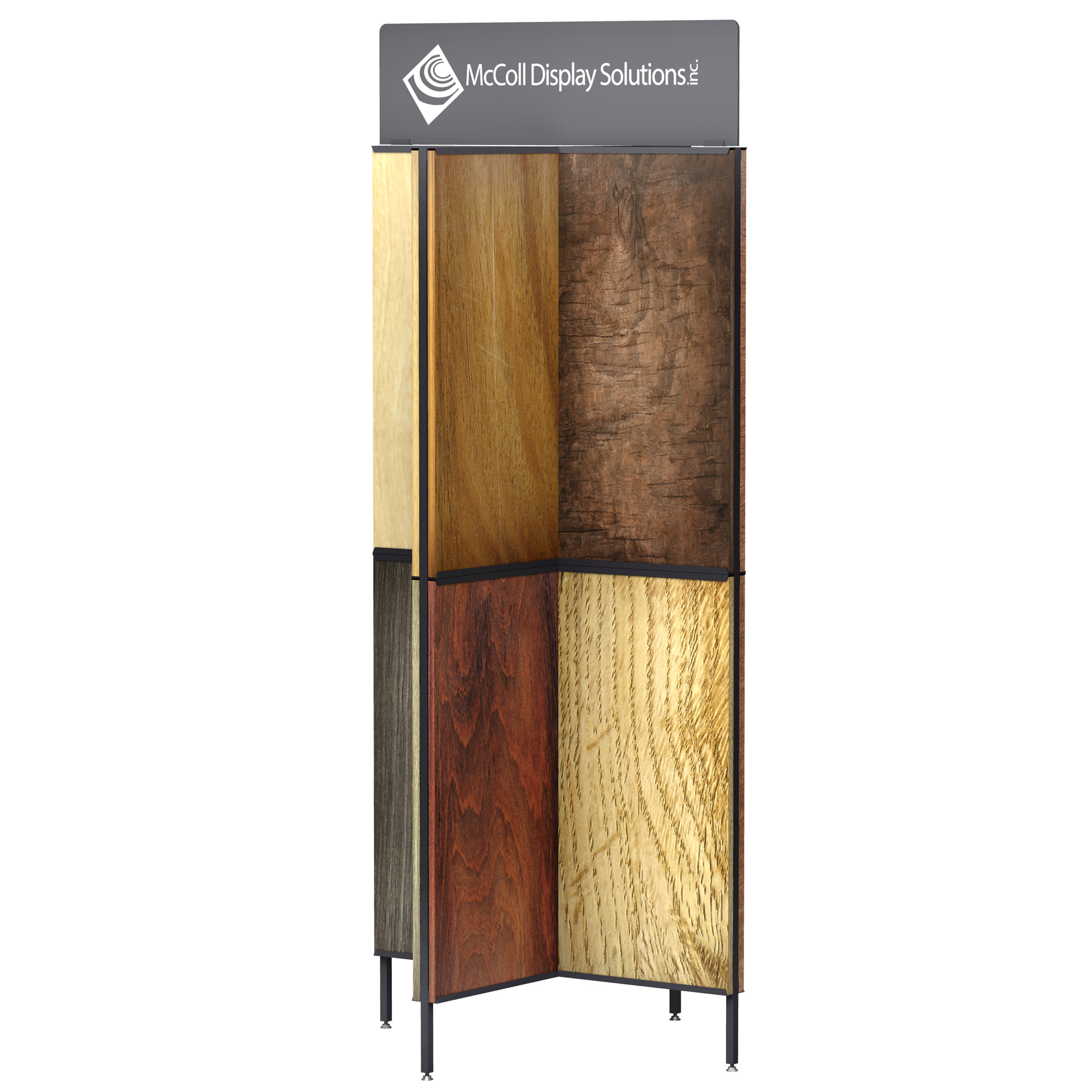 Steel Tube CD40 Tower for Hardwood Laminate Bamboo Reclaimed Wood Planks Channel System Display