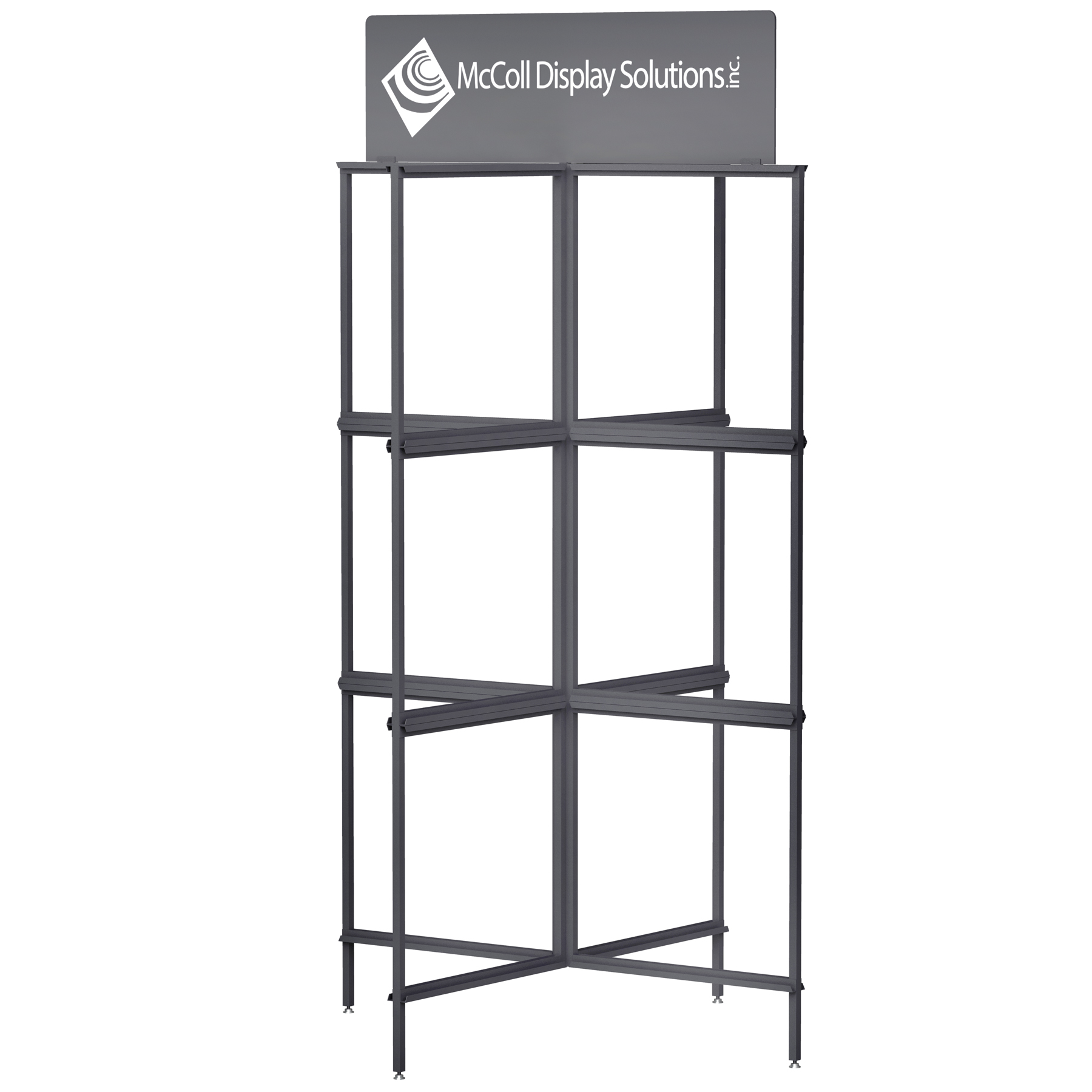 Durable Powder Coated Steel Tube Tower Channel System Display with Screen Print Company Logo