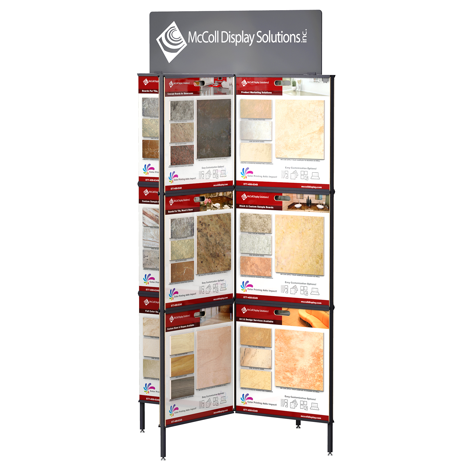 CD40 Tower Sample Board Tile Stone Marble Hardwood System Showroom Displays McColl Display