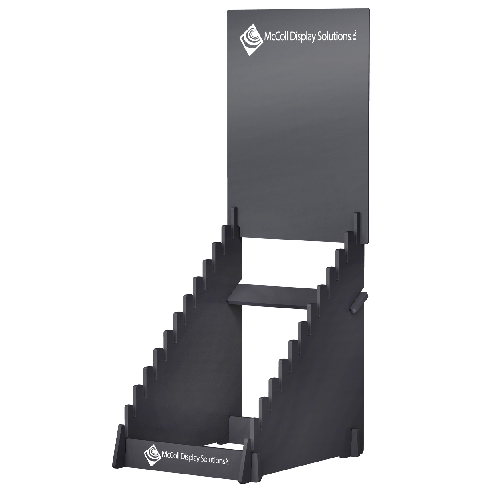 Simple Assembly No Tools Needed CD53 Cascade Style Display Available with Custom Screen Printed Sign