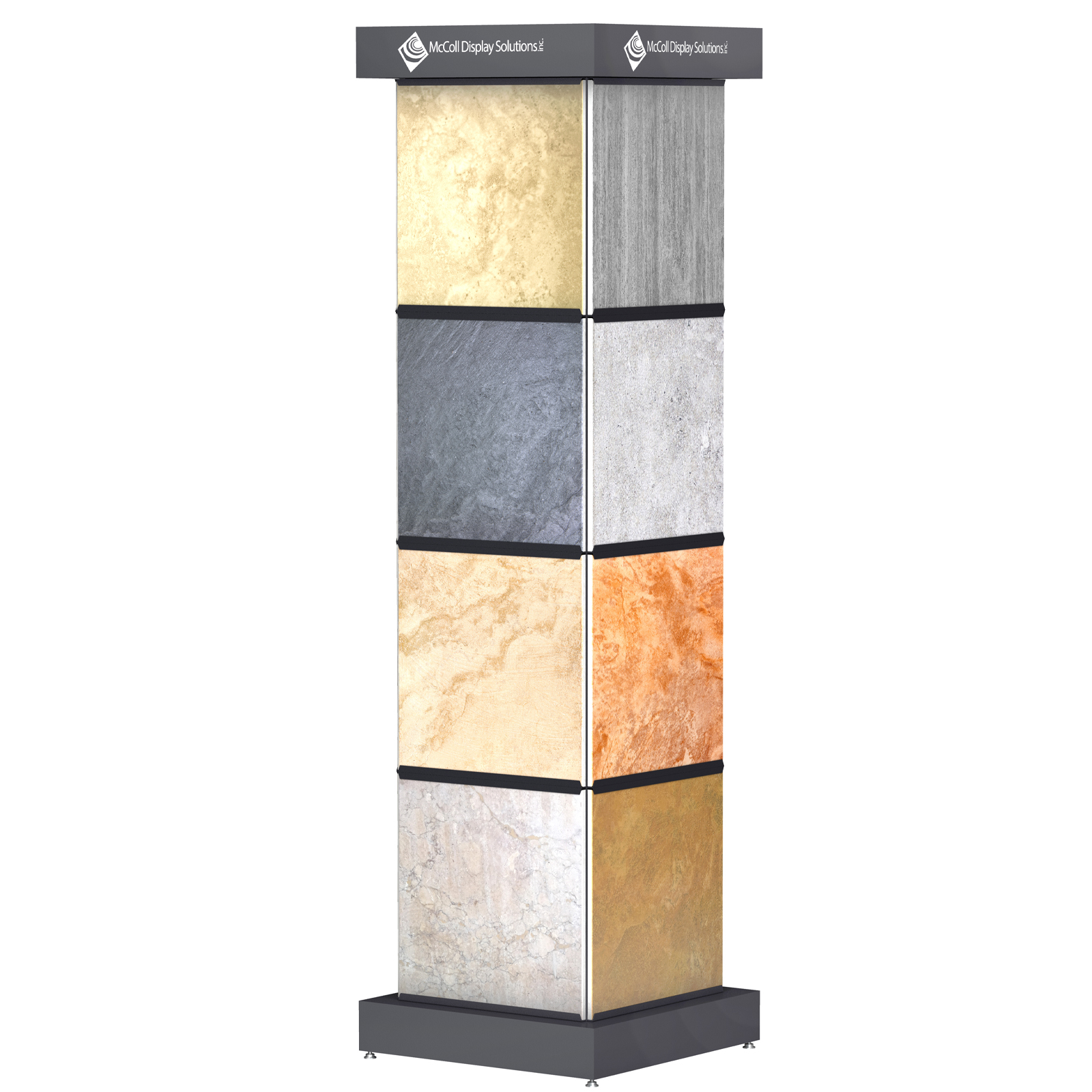 CD66 Showroom Display Tower Channel System for Ceramic Tiles Marble Stone Granite Quartz Travertine Samples