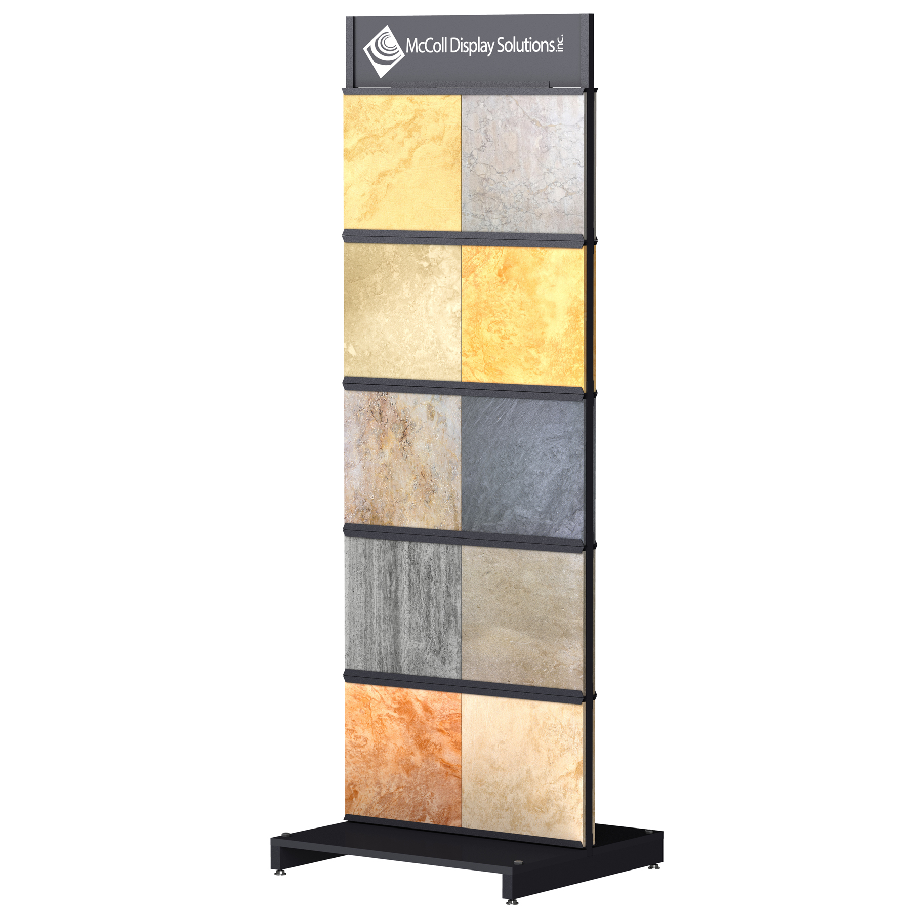 CD67 Standing Rack Channel System Tower Ceramic Tile Stone Marble Quartz Synthetic Countertop Showroom Displays McColl Display