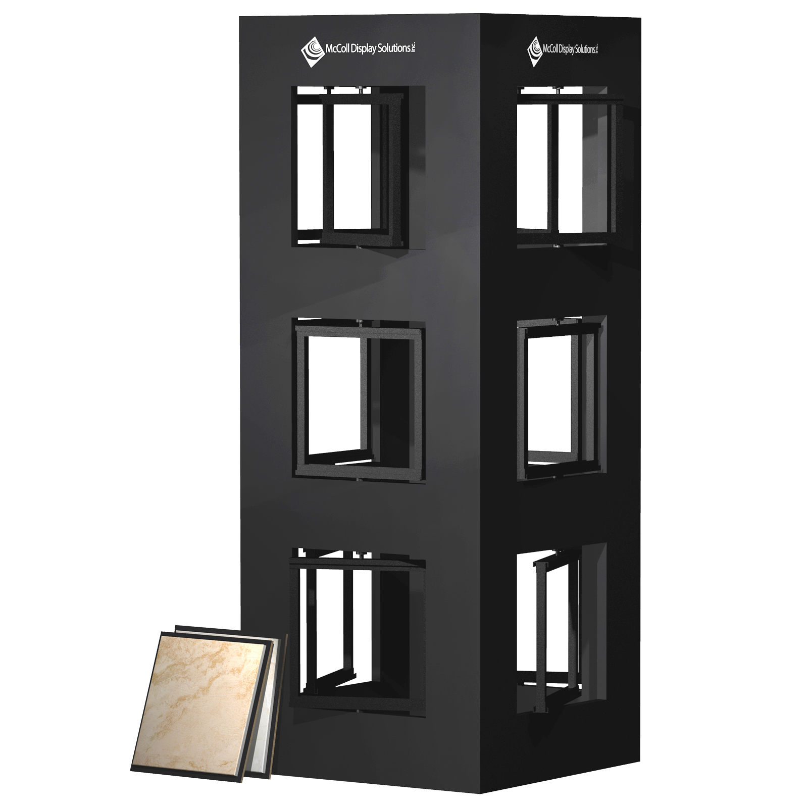 CD72 Tower Rotating Samples Steel Channel System Display Your Ceramic Tile Stone Marble Mosaic Glass Listello Deco Sample Selection