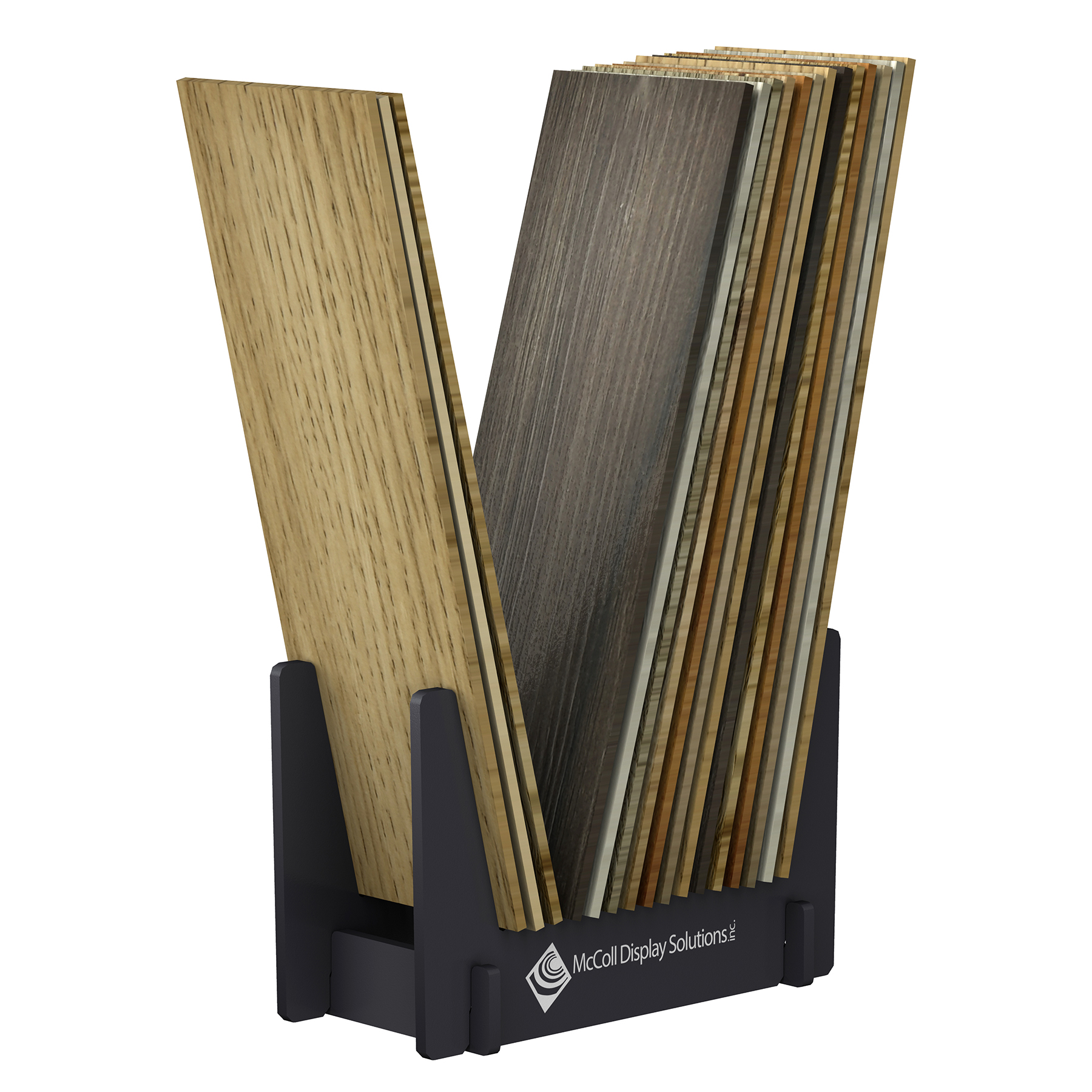 Versatile Cradle Display Holds Many Size Options for Hardwood Plank Samples, Loose Ceramic Tiles or Sample Boards