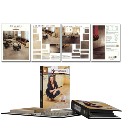 Full Service Printing for Architectural Binders, Brochures, Signage, Literature Sheets and other Marketing Material for your Tile, Stone and Wood Flooring Showroom needs