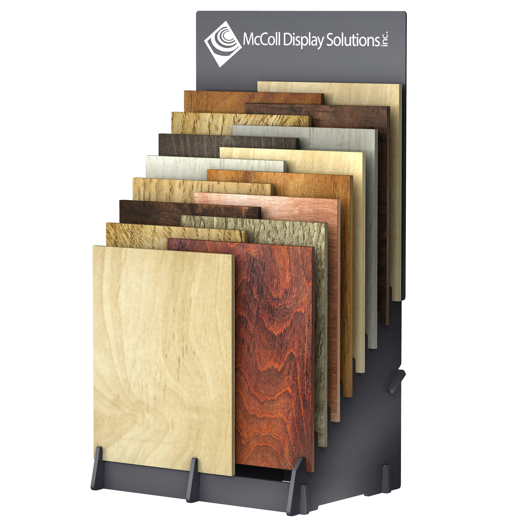 Cost-Effective Staggered Slip-Fit Waterfall Display for Hardwood Laminate Bamboo Reclaimed Wood Flooring Planks